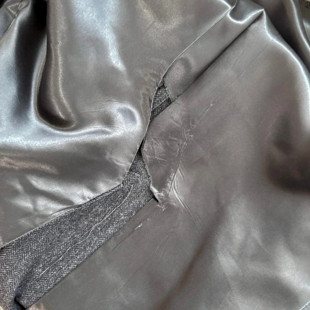 VTG‎ 60s Mens L AD Gallagher Grey Herringbone Wool Overcoat Union Made Long Coat